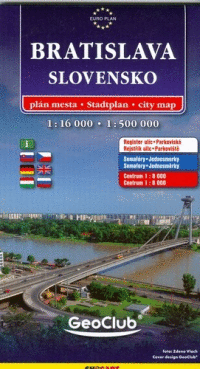 Bratislava, Slovensko - mapa 1:16 000