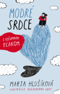 Detail Modré srdce s kečupovým fľakom