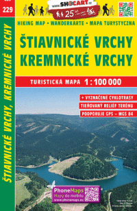 Detail Štiavnické a Kremnické vrchy 1:100 000